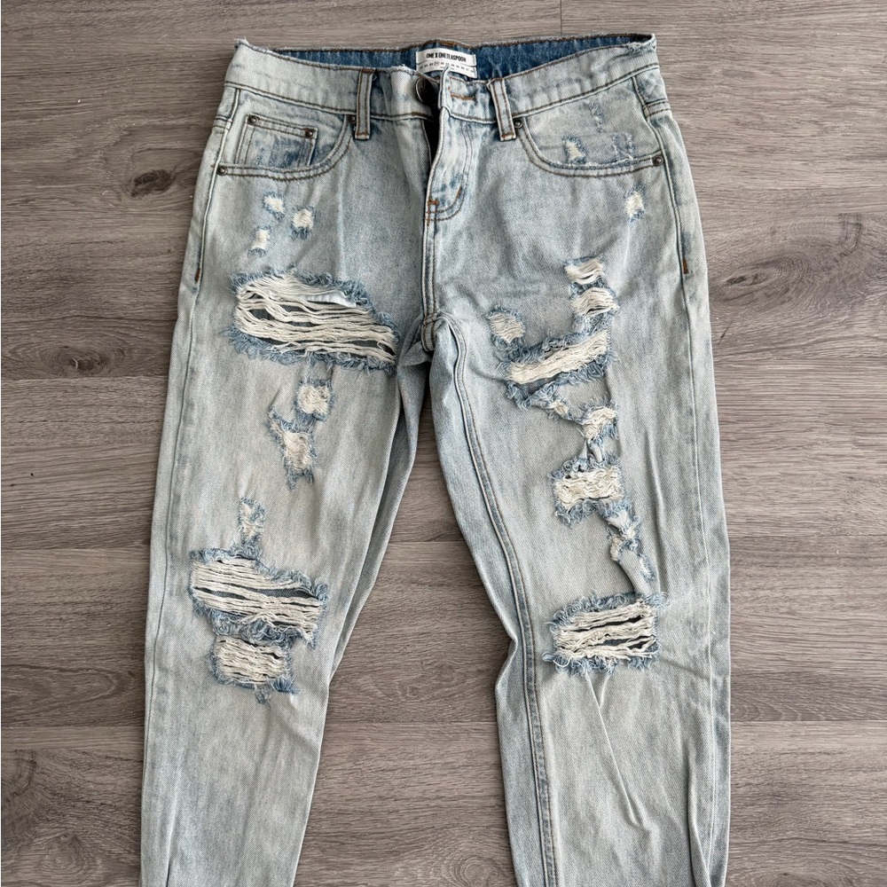One Teaspoon Ankle Ripped Jeans Cuffed 25